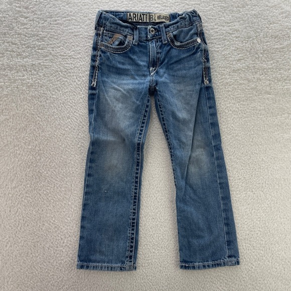 Ariat Other - Ariat B4 Jeans Boys 8 Blue Relaxed Bootcut Medium Wash Denim Western Cowboy Play